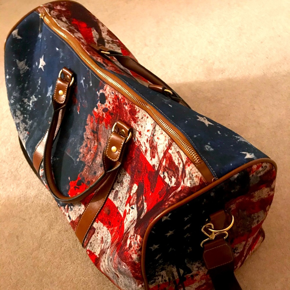 American Flag Duffle Travel Bag- Independence Day Vibes!